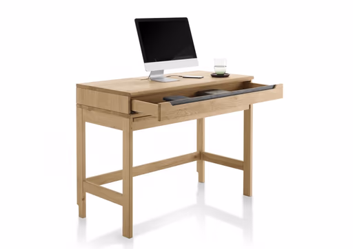 Hochkommode - Schreibtisch-Funktion, Wildeiche massiv