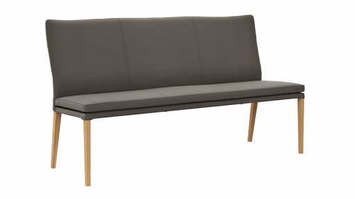 Polsterbank Tuma - Breite ca. 175 cm, Leder, Grau