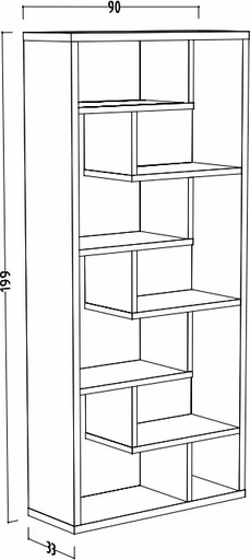 Raumteiler - B ca. 90 cm, Anthrazit, Asteiche