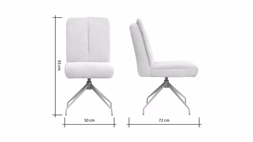 Stuhl Evania - Dreh und Relax-Funktion, hoher Rücken, Stoff, Creme