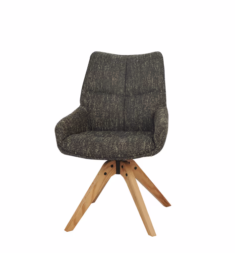 Armlehnstuhl MATTEA - drehbar, Stoff, Dunkelbraun