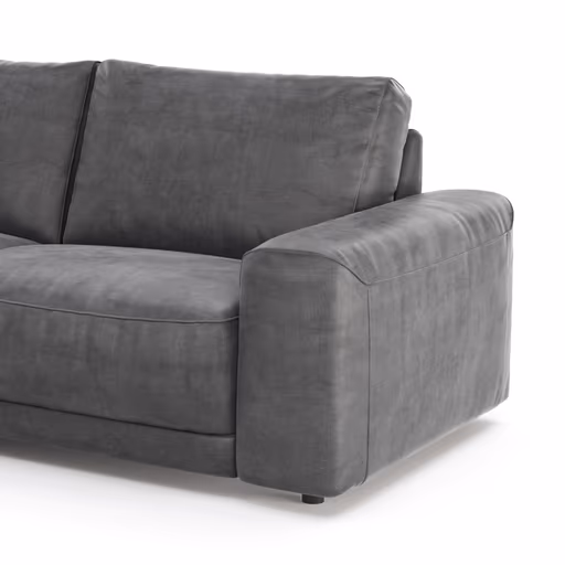 Ecksofa Balok - Longchair groß links mit 2,5-Sitzer, Stoff, Anthrazit