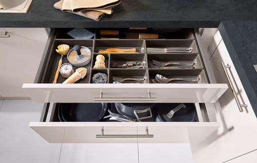 U-Küche 51.160 4 525, Sandgrau hochglanz