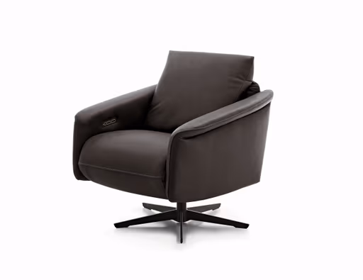 Sessel - Relaxfunktion motorisch, Leder, Hellbraun