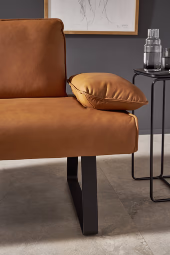 Polsterbank Elda - Breite ca. 236 cm, Leder, Cognac