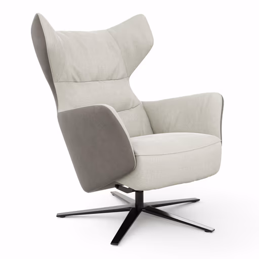 Drehsessel Houston Relax - Größe M, inkl. Relaxfunktion + Gasdruckfeder, Stoff, außen Taupe/innen Natur