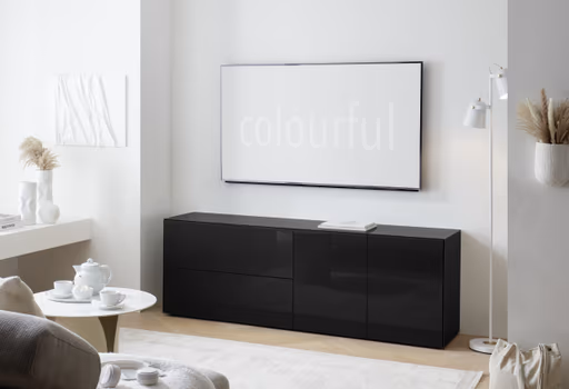 Lowboard - B ca. 181 cm, Schwarz