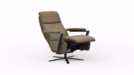  Drehsessel Enno Lazyline - Größe M inkl. Relaxfunktion, Leder Olive