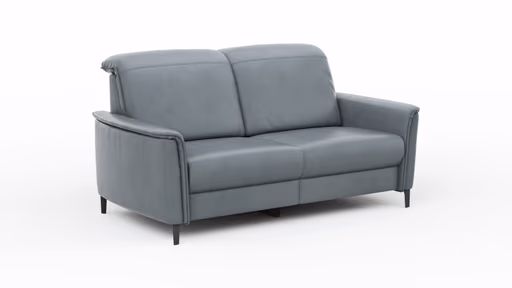 Sofa Bolivien - 2,5-Sitzer mit Relaxfunktion/Kopfteilverstellung motorisch, Leder, Steel