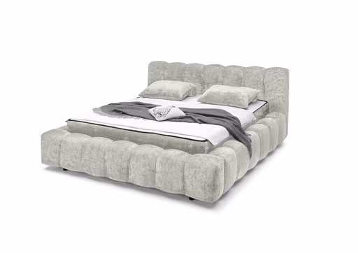 Polsterbett- Liegefläche ca. 180x200 cm, Stoff, Taupe