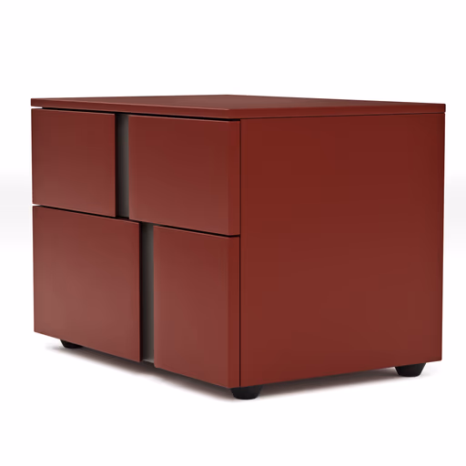 Nachttisch Loretto - Lack matt, Bordeaux