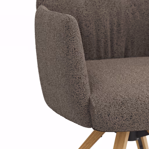 Armlehnstuhl Nashville - drehbar, Stoff, Dunkelbraun