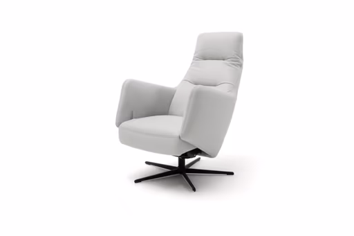 Relaxsessel Rufus - inkl. Relaxfunktion, Leder, Hellgrau