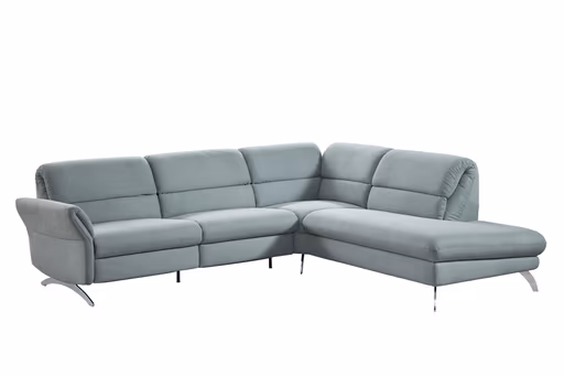 Ecksofa EM Koper -  3-Sitzer mit Ecke rechts, Rückenlehne verstellbar, Stoff, grün