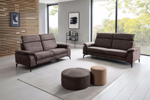 Sofa - 2,5-Sitzer, Stoff, Dunkelbraun