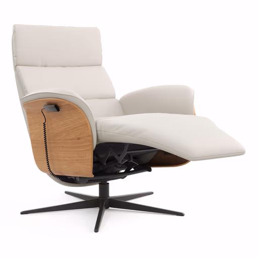 Relaxsessel Amila - Größe L, inkl. 4-motorischer Relaxfunktion und Aufstehhilfe, Leder, Silbergrau