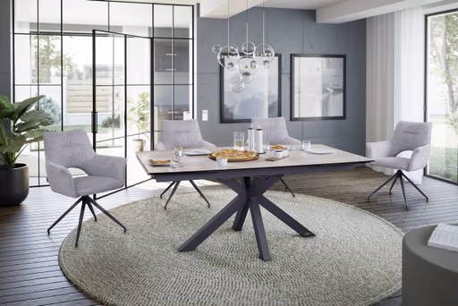 Esstisch MELANIA - ausziehbar, LB ca. 180x95, Keramik, Braun