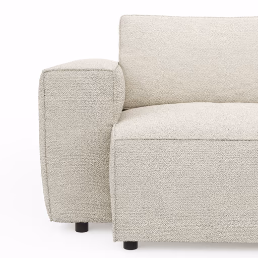Bigsofa Lilaia - 3-Sitzer Tief, Stoff, Creme