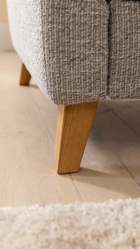 Ecksofa Almyra - 2,5-Sitzer mit Ottomane rechts, inkl. Schlaffunktion und Bettkasten, Stoff, Silbergrau