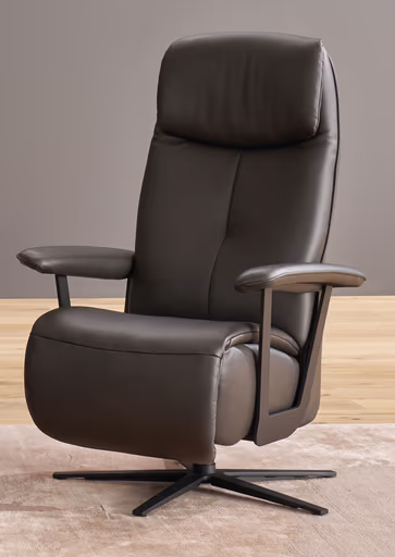 Fernsehsessel EM Duisburg - Relaxfunktion manuell, Leder, braun
