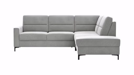 Ecksofa Merlos H. - 2,5-Sitzer mit Ecke rechts, Stoff, Grau