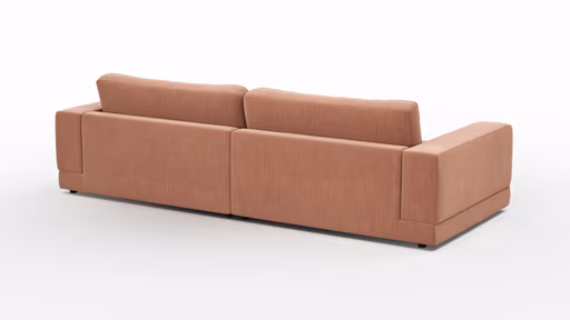 Ecksofa Juni - 1,5-Sitzer mit Longchair rechts, Stoff, Pfirsich