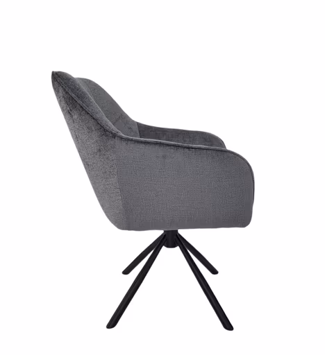 Armlehnstuhl MARLE - drehbar, Stoff, Anthrazit
