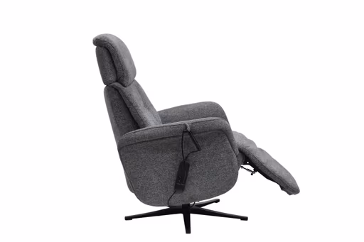 TV-Sessel MARLON - drehbar, Relaxfunktion, Kopfteilverstellung, Stoff, Graublau