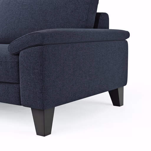 Ecksofa Oviedo - Ecke links mit 2,5-Sitzer, Stoff, Dunkelblau