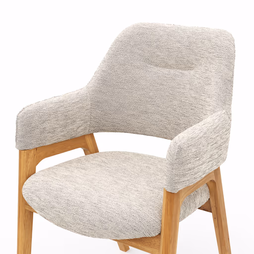 Armlehnstuhl Flore 1 - Stoff, Creme