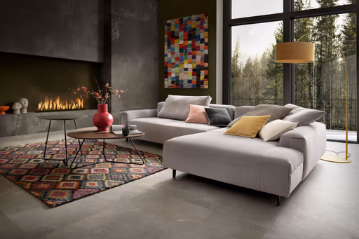 Ecktisch Fano - LBH ca. 59x50x50 cm, HPL Laminat, Grau