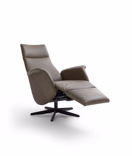 Sessel Girona - Relaxfunktion (motorisch), Leder, Moos