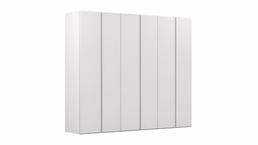 Drehtürenschrank Loretto - B ca. 280 cm, Melamin matt, Weiß