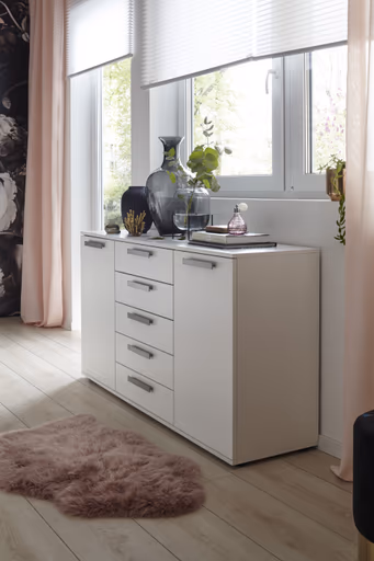 Kommode Viana - Holzwerkstoff, Weiß