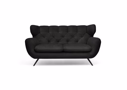 Sofa CHIRA - 2,5-Sitzer, Stoff, Schwarz