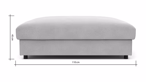 Hocker Stormy - LB ca. 110x110 cm, Stoff, Graubeige