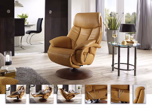 Sessel - mit Relaxfunktion, Leder, Dunkelbraun