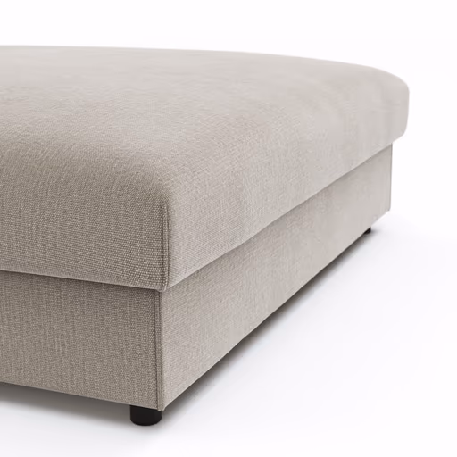 Hocker Stormy - LB ca. 110x110 cm, Stoff, Graubeige