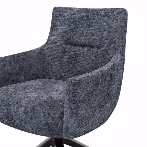 Armlehnstuhl Calgary - drehbar, Stoff, Dunkelblau