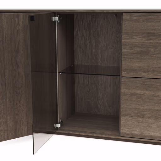 Sideboard Saratoga - Buche massiv, silbergrau geölt