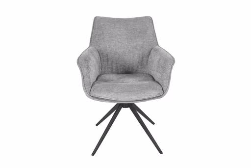 Armlehnstuhl MAIKE - drehbar, Stoff, Hellgrau