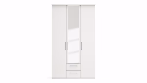 Drehtürenschrank Viana - B. ca. 136 cm, Lack, Weiß