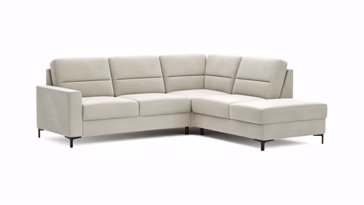 Ecksofa Merlos H - 2,5-Sitzer mit Ecke rechts, Stoff, Natur