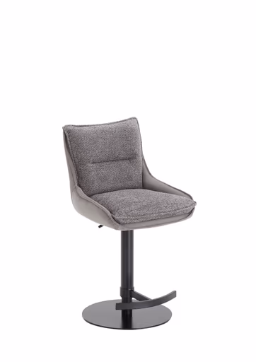 Barhocker MANDY - höhenverstellbar, Stoff, Graubeige