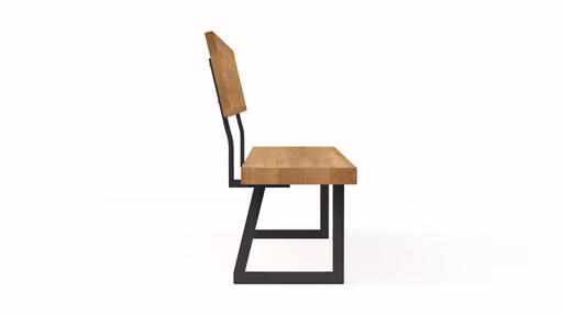 Holzbank Clifton - mit Rückenlehne, Breite ca. 180cm, Zerreiche massiv, natur