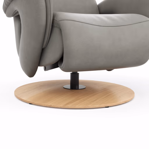 Sessel Tulsa Relax - Größe M, inkl. Kopf-/Fußteil/Rückenlehne verstellbar, Leder, Graubeige