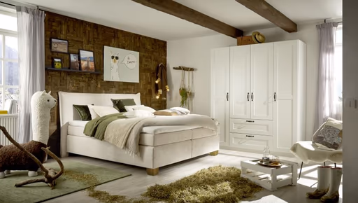 Drehtürenschrank ROMAN SPIN- B ca. 181 cm, Weiß, Landhausoptik