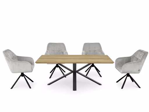 Armlehnstuhl MARLE - drehbar, Stoff, Silberfarben