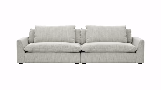 Sofa Ulf - 3,5-Sitzer, Cord, Hellgrau