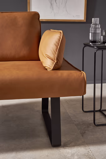 Polsterbank Elda - Breite ca. 236 cm, Leder, Cognac